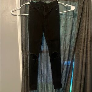 American Eagle Outfitters Black Skinny Jeans Distressed